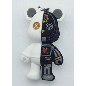 Cartoon Divided Body Fashion Punk Bear Keyring Bag Pendant NWOT Black & White